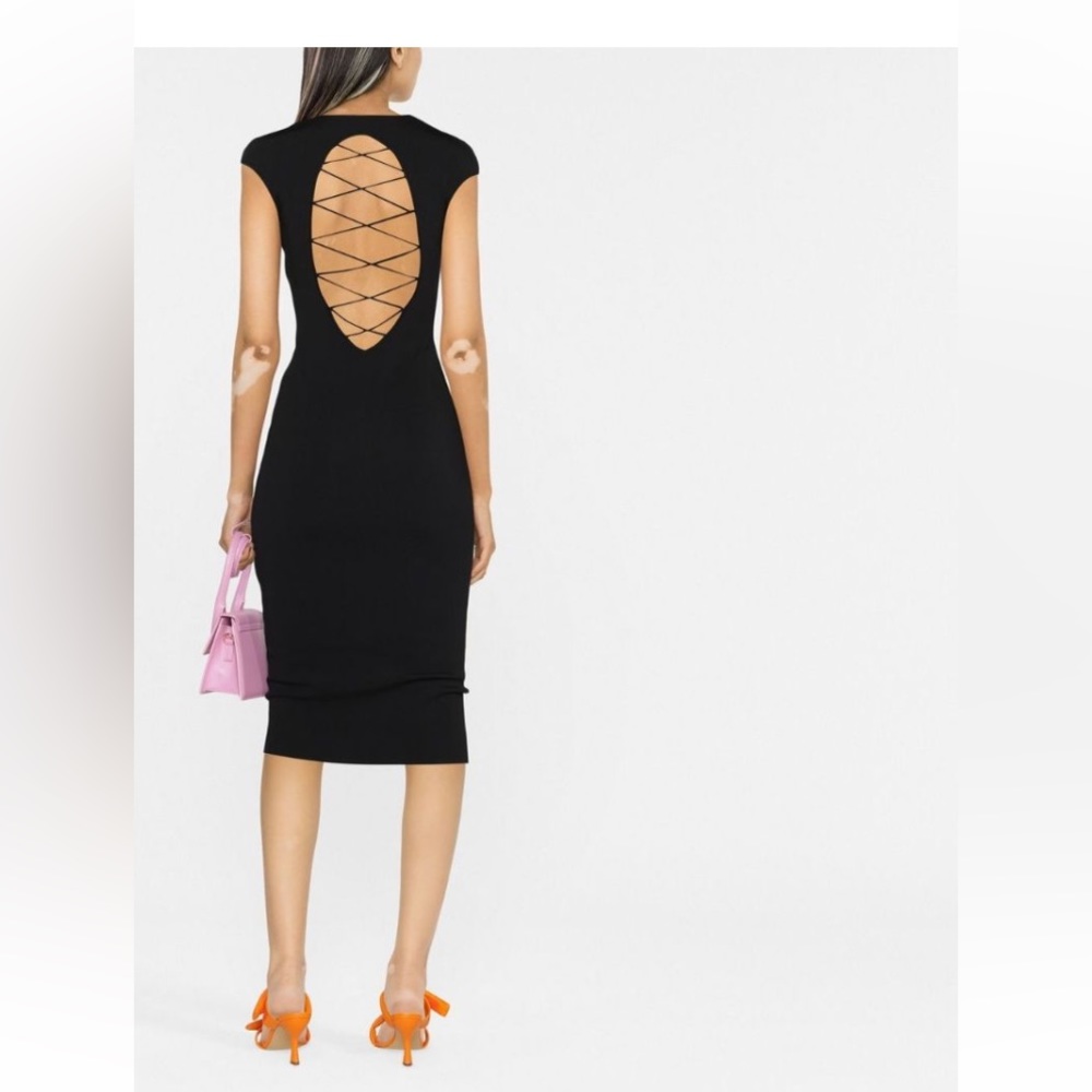 NWOT ELISABETTA FRANCHI Black Sheath Dress